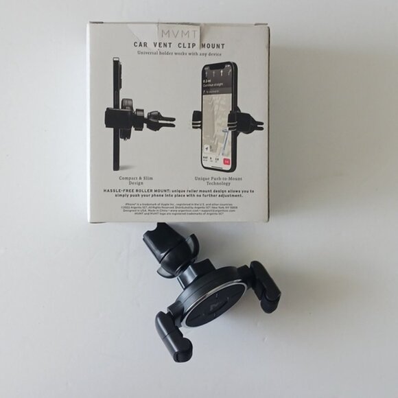 EZ Clip MVMT Car Vent Clip Roller Mount Phone Holder Black - Picture 3 of 9